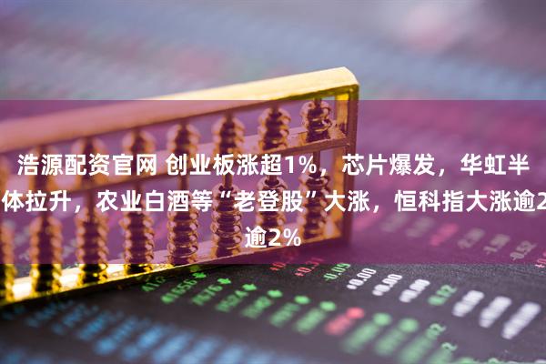浩源配资官网 创业板涨超1%，芯片爆发，华虹半导体拉升，农业白酒等“老登股”大涨，恒科指大涨逾2%
