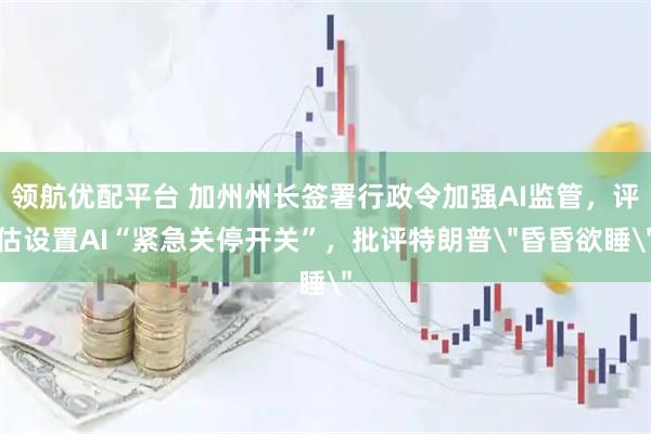 领航优配平台 加州州长签署行政令加强AI监管，评估设置AI“紧急关停开关”，批评特朗普